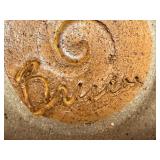 Artisan Pottery Pitcher and Bowl Set Signed Briscoe