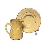 Artisan Pottery Pitcher and Bowl Set Signed Briscoe