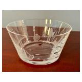 Orrefors Cities in Sweden Etched Crystal Bowl