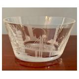 Orrefors Cities in Sweden Etched Crystal Bowl