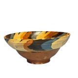 Artisan Handcrafted Pottery Bowl with Abstract Design
