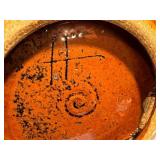 Artisan Crafted 9.5 Inch Glazed Ceramic Bowl with Abstract Pattern