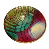 Artisan Crafted 9.5 Inch Glazed Ceramic Bowl with Abstract Pattern