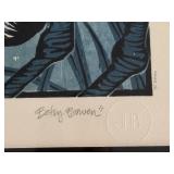 Betsy Bowen Signed AP Woodblock Print Great Blue Heron at Wolf Ridge