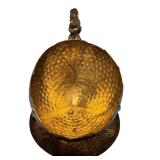 Antique Meriden Quadruple Plate Nut Bowl with Squirrel and Floral Motif