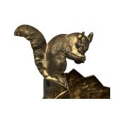 Antique Meriden Quadruple Plate Nut Bowl with Squirrel and Floral Motif