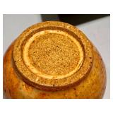 Artisan Pottery Collection with 3 Vessels and Patterned Tray