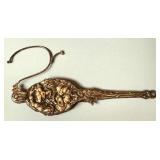 Antique Ornate Sterling-Style Eyeglass Holder with Floral Design