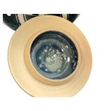 Artisan Crafted Lidded Pottery Jar with Blue and Cream Design, 7 Inches Tall