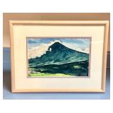 Framed Original Watercolor Mountain Landscape by Don Luce