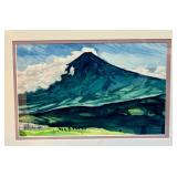Framed Original Watercolor Mountain Landscape by Don Luce