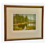 Framed Landscape Painting by Faith Lowell, Signed