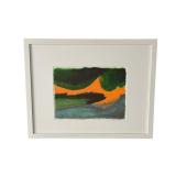 Framed Patrick Grace Artwork Depicting Trempealeau Mountain