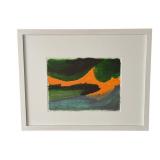 Framed Patrick Grace Artwork Depicting Trempealeau Mountain