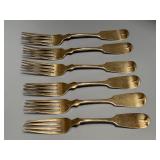 Set of 6 Antique Coin Silver Forks Matson & Hoes Monogrammed