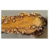 Set of 2 Antique Sterling Silver Gilt Spoons 1894 Monogrammed