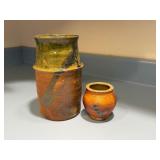 Featherstone Pottery Vase by Tom and Jeff Larkin and Small Jar