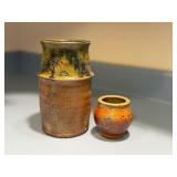 Featherstone Pottery Vase by Tom and Jeff Larkin and Small Jar