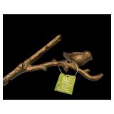 Bird Themed Pottery, Ceramic Mug, Metal Branch Hook, and Bird Napkins Set