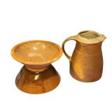 Assorted Artisan Pottery Collection with Bowls, Mugs, and Pitcher