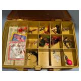 Plano Magnum Tackle Box with Assorted Fishing Flies and Lures