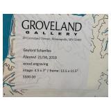 Pileated  Framed Wood Engraving by Gaylord Schanilec