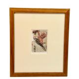 Pileated  Framed Wood Engraving by Gaylord Schanilec