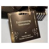 Mug Coaster and Tray Set with Apple Design and Stainless Steel Serving Utensils