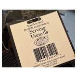 Mug Coaster and Tray Set with Apple Design and Stainless Steel Serving Utensils