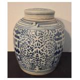 Vintage Blue and White Ginger Jar