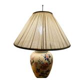 Pair of Ceramic Table Lamps with Floral Design