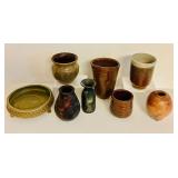 Set of 8 Studio Pottery Vases and Bowls, Abigail and Mary Anderson Pieces