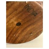 Vintage Carved Lidded Wood Vessel from India