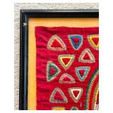 Framed Vintage Mexican Mola Textile Artwork