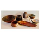 Collection of 7 Artisan Studio Pottery Bowls and Vases