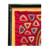Framed Vintage Mexican Mola Textile Artwork