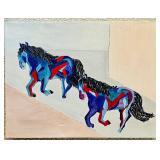Colorful Horse Artwork on Canvas 12" x 16"