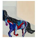 Colorful Horse Artwork on Canvas 12" x 16"