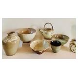 Collection of 7 Handmade Pottery Vessels
