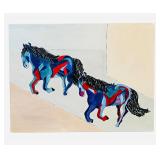Colorful Horse Artwork on Canvas 12" x 16"
