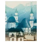 Framed European Village Art Print by Rudolf Langer,