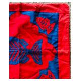 Ethnic Red and Blue Textile with Fish Design