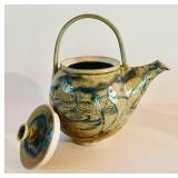 Artisan Pottery Teapot, Bowl, and Vase Set Including Mary Anderson Piece