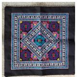 Pair of Vintage Decorative Textile Panels with Geometric Embroidery