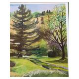 Framed Landscape Watercolor  by Joseph D. Litchfield