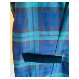 Talbots Medium Plaid Vest with Velvet Trim