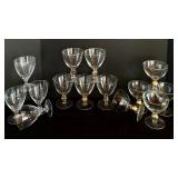 Vintage Gold Rimmed Glasses in Various Sizes