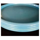 Vintage Round Blue Plastic Trays