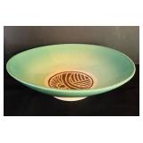 Beautiful Green Shallow Pottery Dish by Douglas Cole