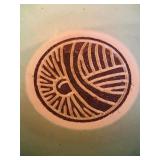 Beautiful Green Shallow Pottery Dish by Douglas Cole